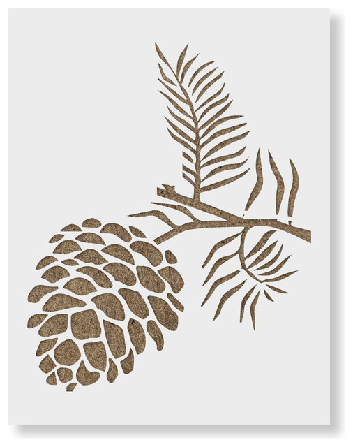 Pine Cone Stencil Template for Walls and Crafts - Rustic - Wall ...
