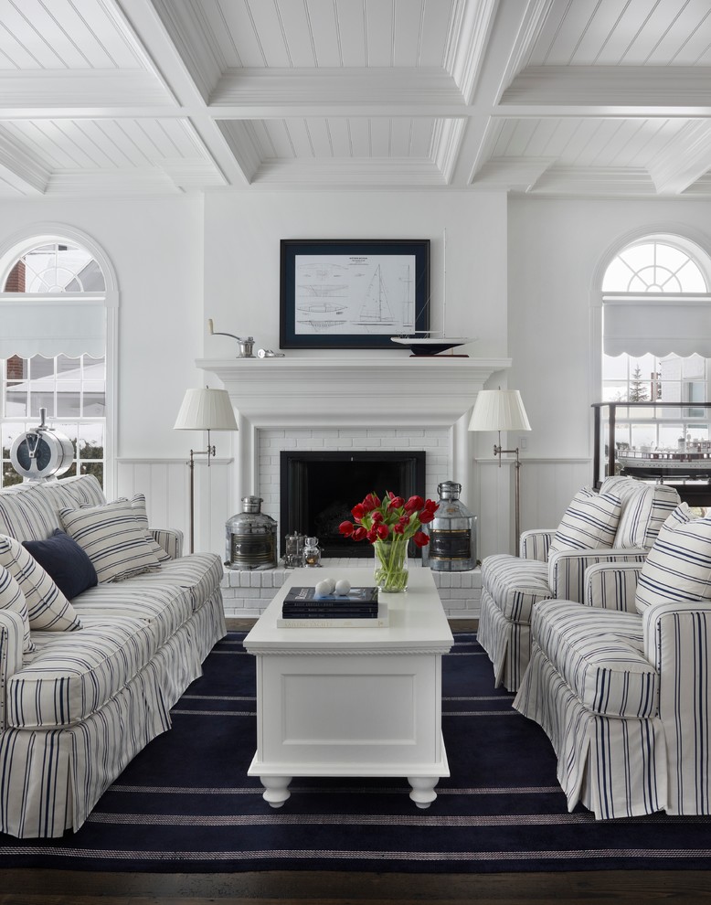 Nautical Navy Traditional Living Room Other By Cottage Company Of Harbor Springs