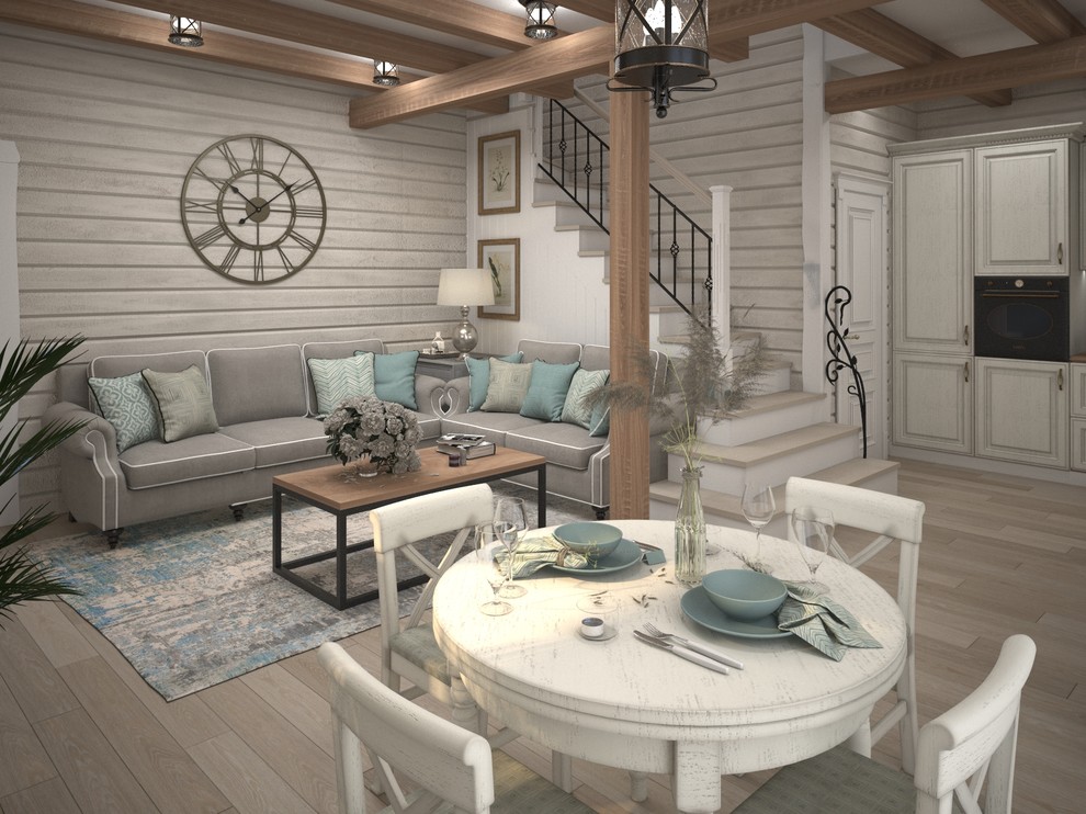 Интерьер гостиной в загородном доме