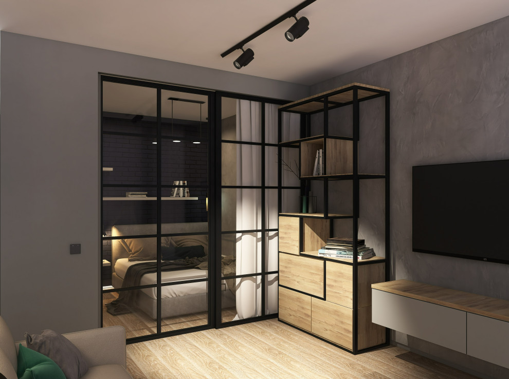 Светлая однокомнатная квартира с элементами лофт