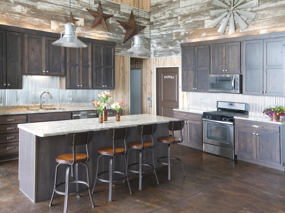 Inspiration for a rustic kitchen remodel in Minneapolis