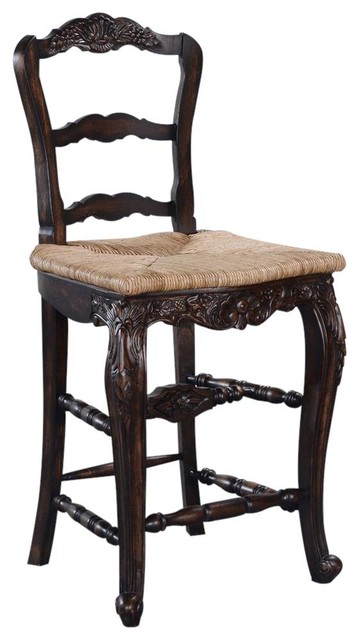 Bar Height Stool French Country Carved, French Country Counter Height Bar Stools