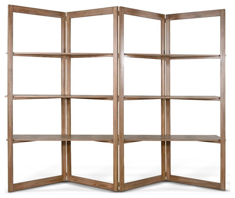 Sunny Designs Doe Valley 80" Wood Room Divider/Bookcase in Taupe Brown