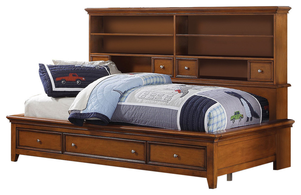 Lacey Storage Daybed, Cherry Oak, Twin Traditional Daybeds by