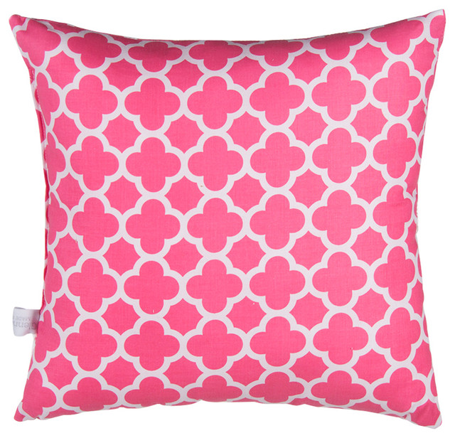 Pippin Pink Quatrefoil Pillow