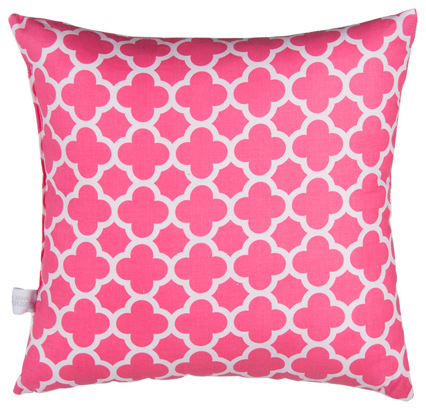 Pippin Pink Quatrefoil Pillow