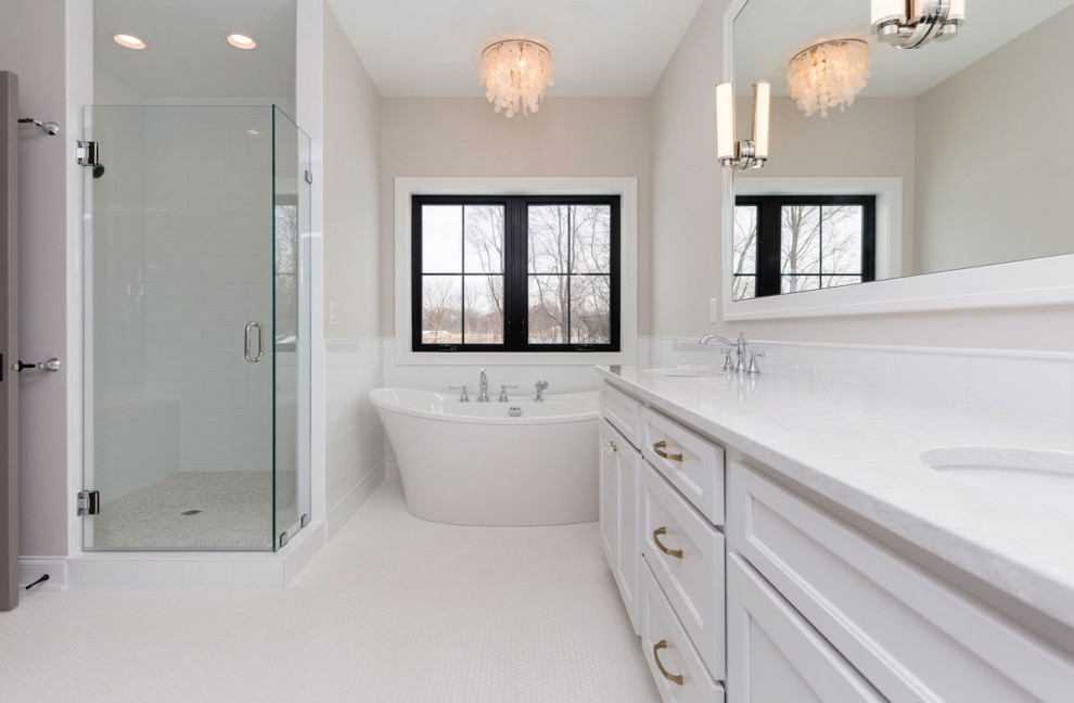 Example of a large classic bathroom design in Other