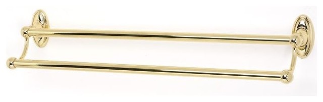 Alno Double Towel Bar in Polished Brass