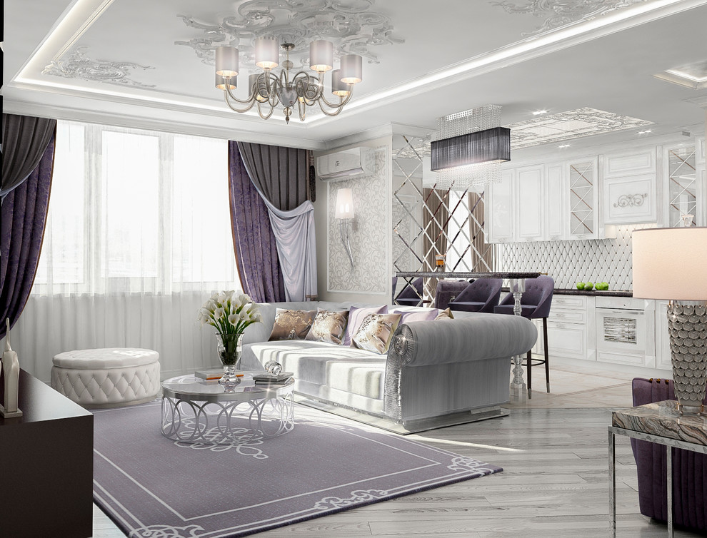 Визуализации кухни-гостиной. ЖК Изумрудный. (несколько вариантов).