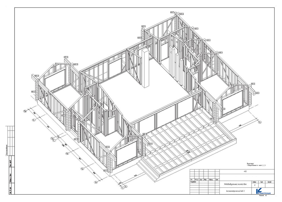 Каркасный дом с имитацией под клееный брус
