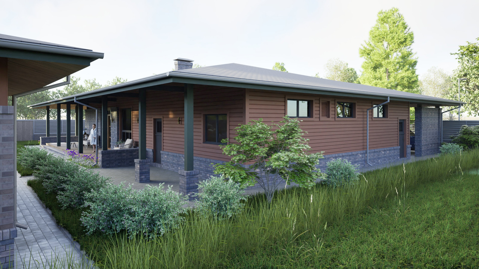 Индивидуальный жилой дом деревянной конструкции.