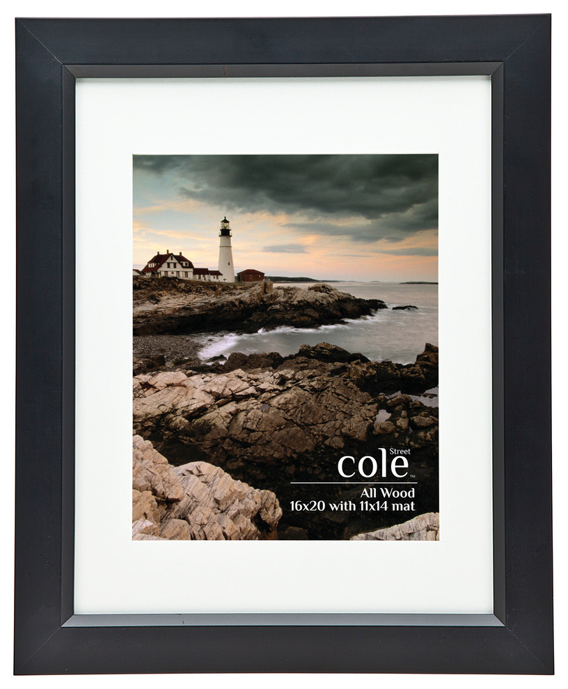Simple Black Wall Frame With Matting, 11"x14"