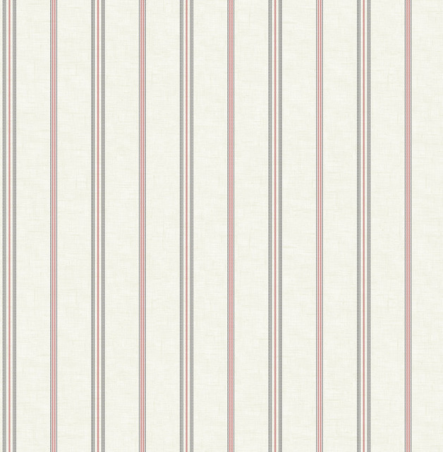 French Stripe Wallpaper in Classic Red FL92208 from Wallquest - French