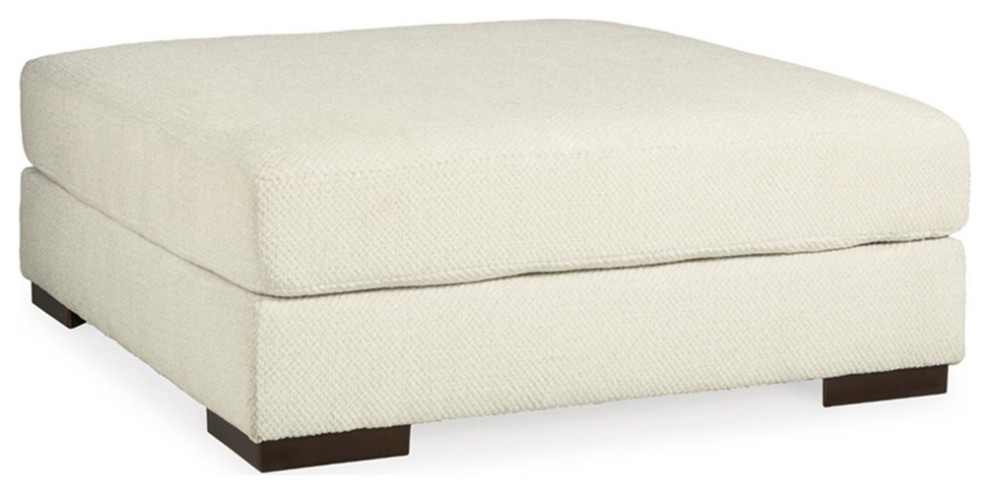 Ashley Furniture Zada Oversized Fabric Accent Ottoman in Ivory