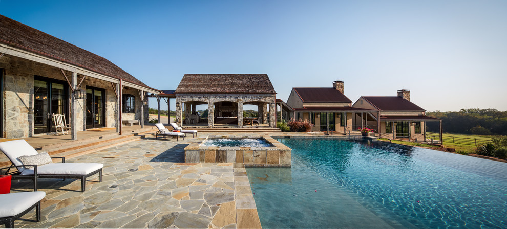 Pool - rustic pool idea in Houston