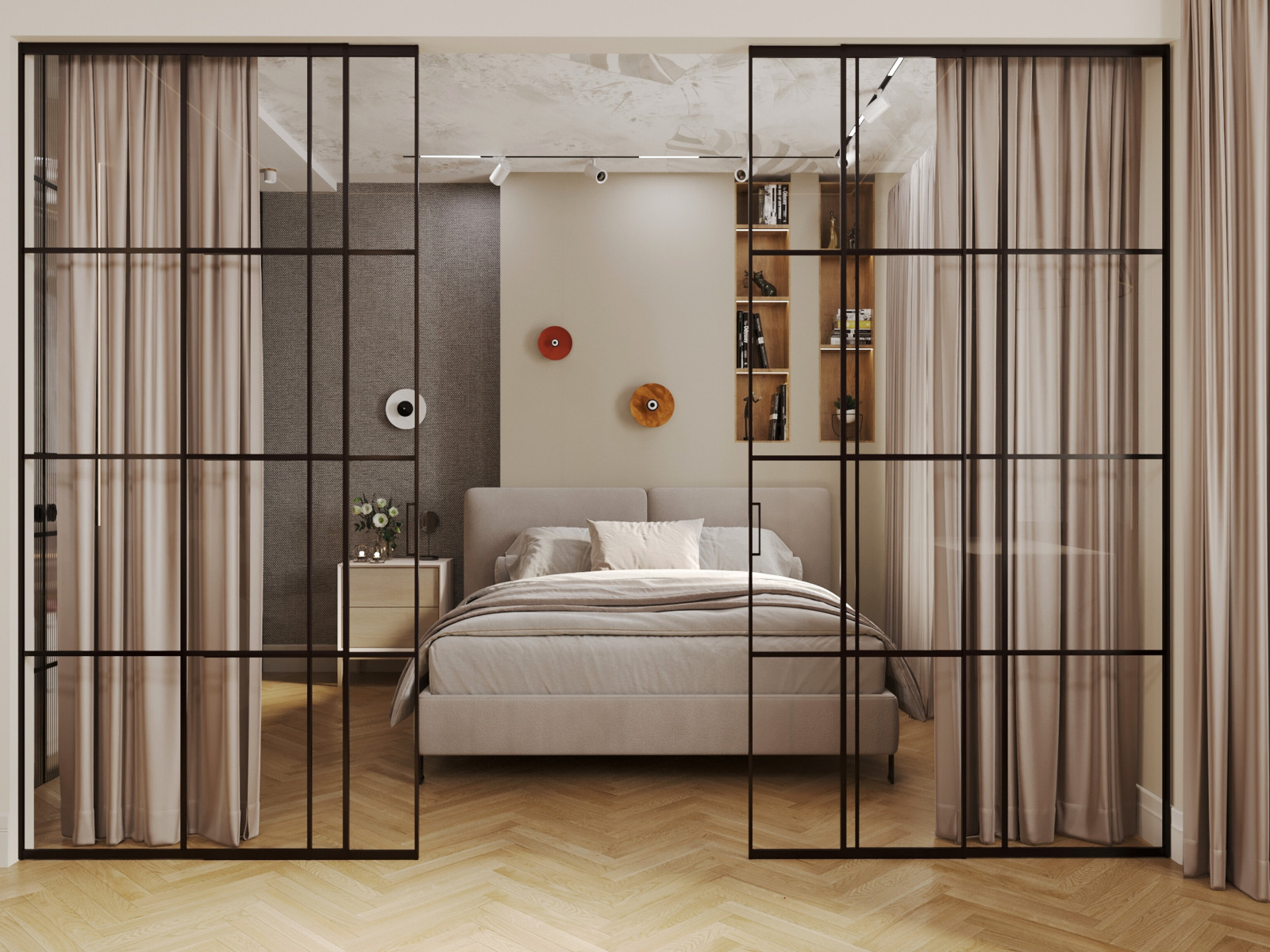 Гостинная с листьями