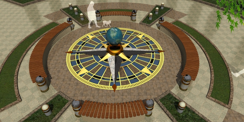 Эскиз -концепт фонтан "Роза ветров"