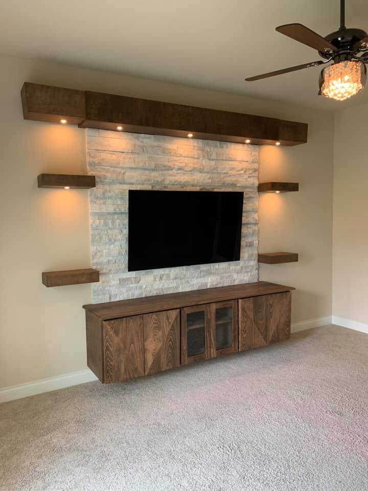 MidCentury Modern Stone Wall Unit | Design and Build