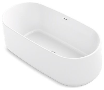 Kohler Ceric 65" X 31" Freestanding Bath with Center Toe-Tap Drain, White