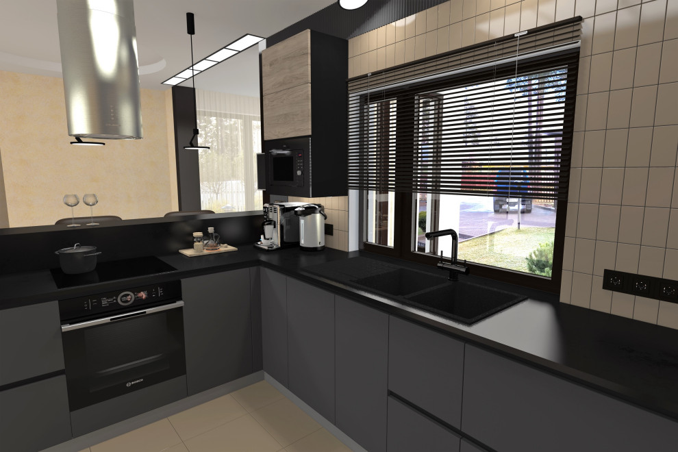 Визуализация проекта редизайн кухни в частном доме