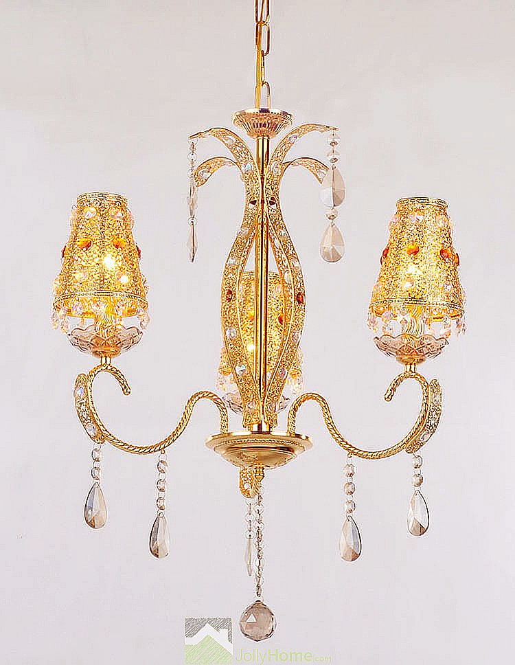 Discount Luxury Gold Crystal Pendant Lights for Restaurant