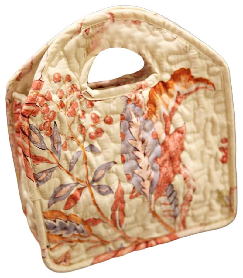 Floral Lunch Tote Bag Cotton Picnic Bag Reusable Lunch Bag Open Carrier Bag