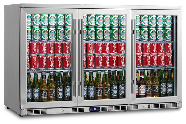 3-Door Heating Glass Undercounter Beverage Cooler Drink Center