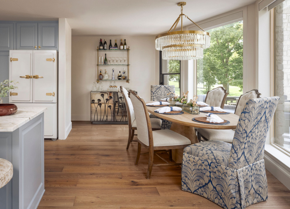 Inspiration for a transitional dining room remodel in Dallas
