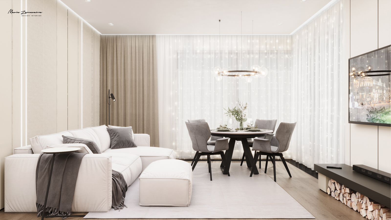 Дизайн-проект дома с камином