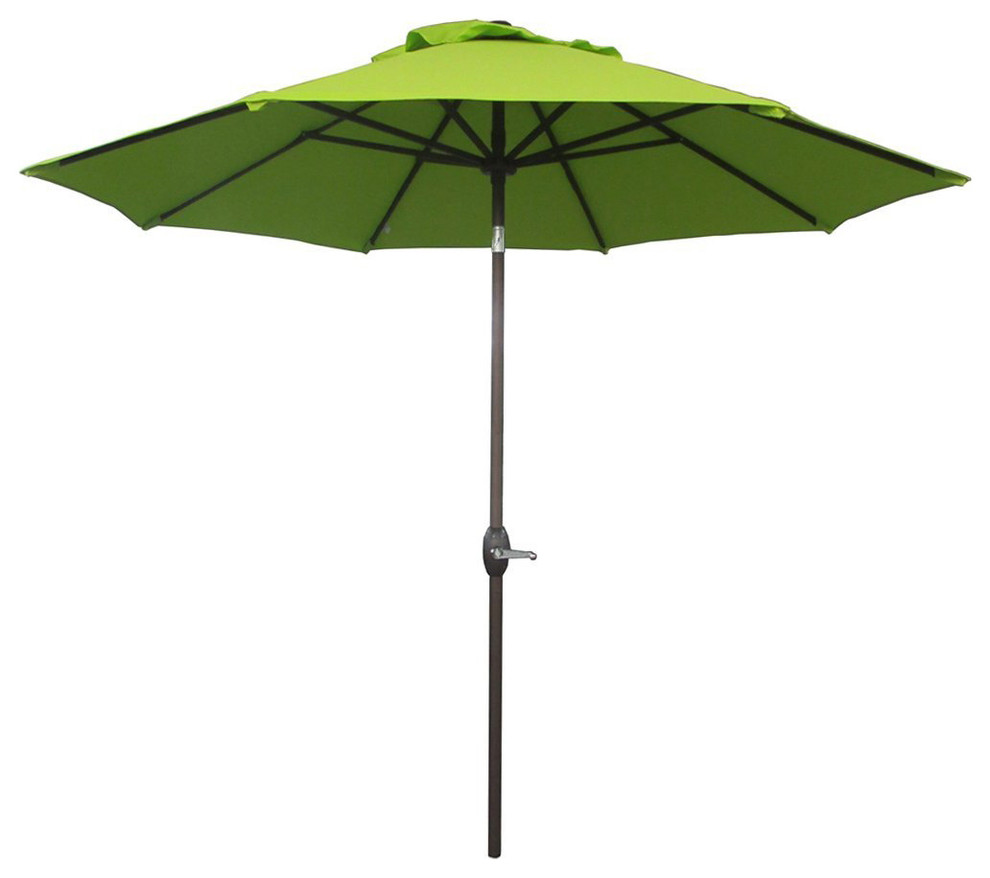 Abba Patio 9' Market Outdoor Umbrella With Auto Tilt and Crank, Bright Green