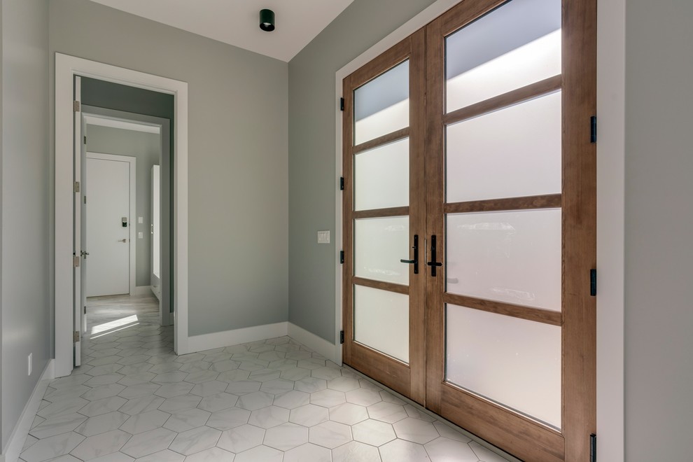 Inspiration for a transitional home design remodel in Calgary