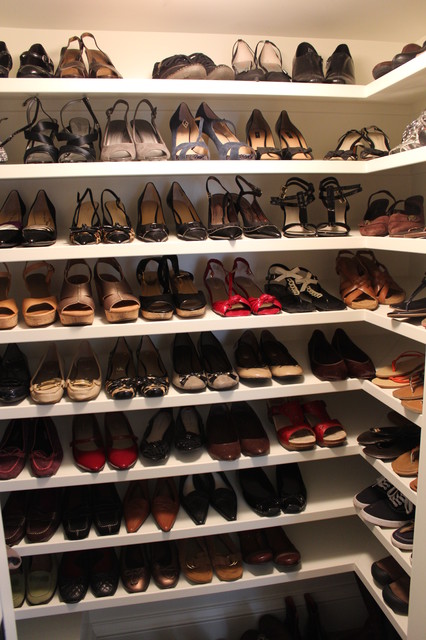 shoes on shelves