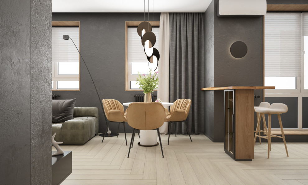 Дизайн интерьера однокомнатной квартиры ЖК Онега