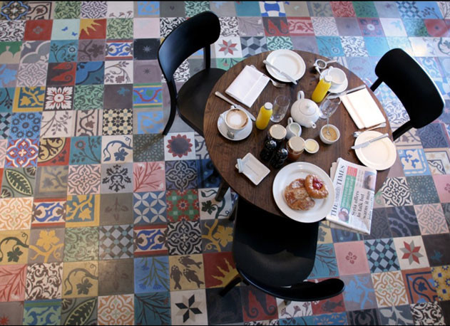 PATCHWORK FLOOR TILES dining-room