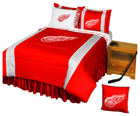 NHL Detroit Redwings Bedding Set Hockey Bed, Full
