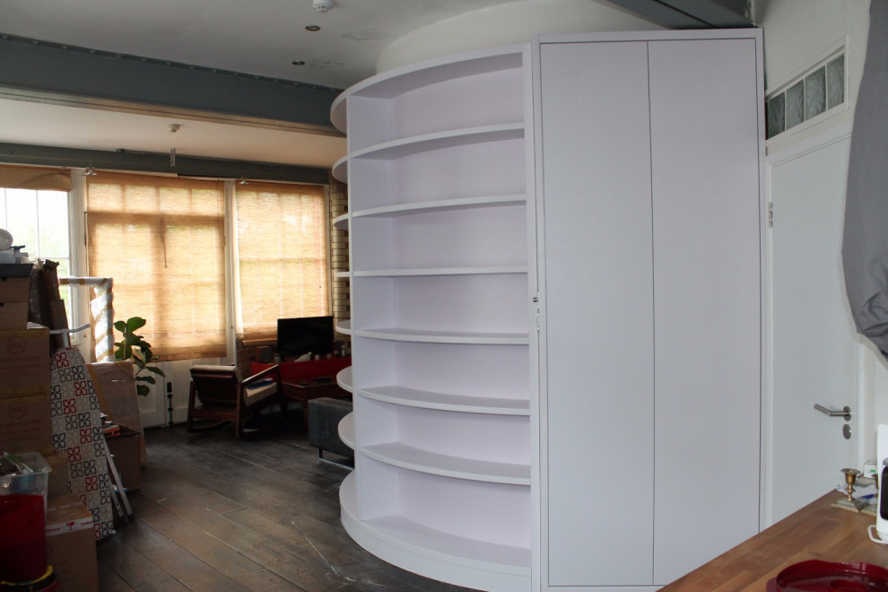 Curved shelving and storage
