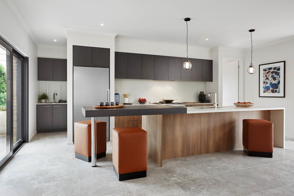 This is an example of a contemporary kitchen in Melbourne.