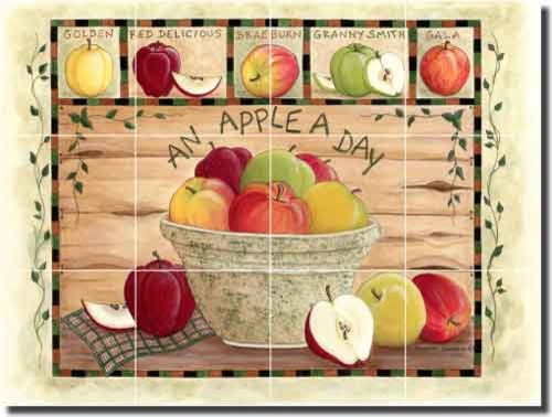 Ceramic Tile Mural Backsplash Jensen Apple Fruit