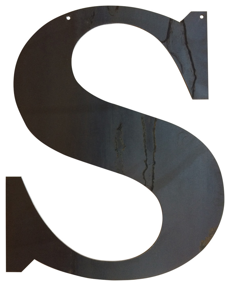Rustic Large Letter "S", Raw Metal, 18"