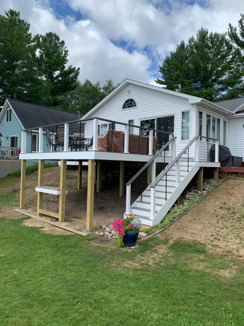 Deck with Cable Rails contemporary-terrace