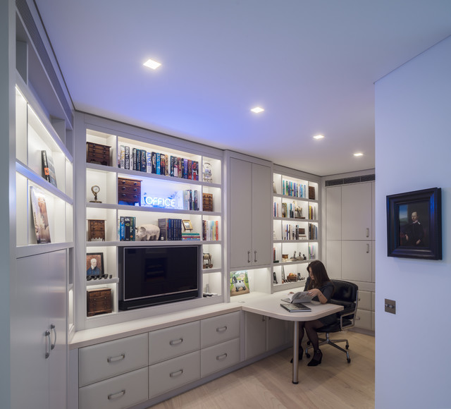 Knightsbridge Mews modern-home-office-and-library