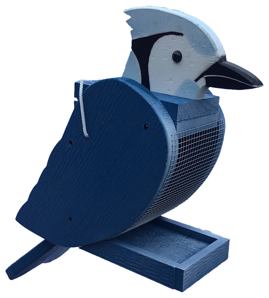 Pine Blue Jay Bird Shaped Feeder Contemporary Bird Feeders By Furniture Barn Usa Houzz