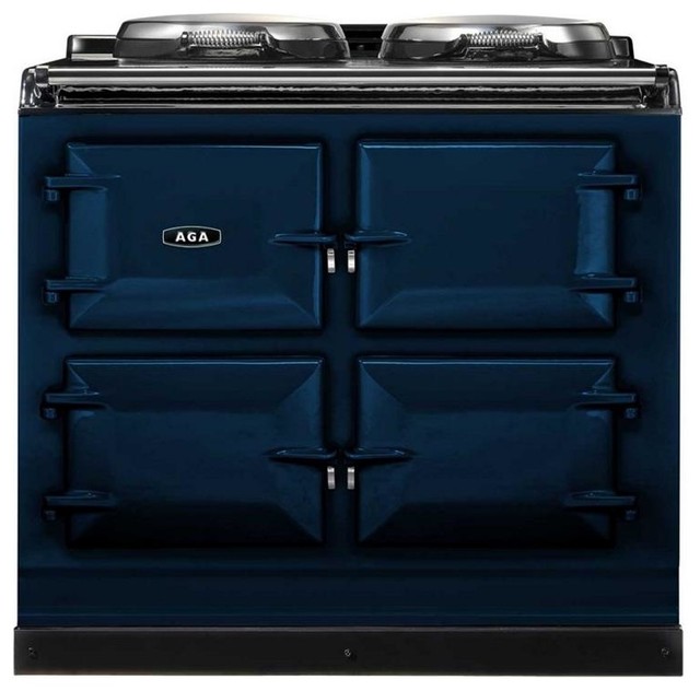 Aga Total Control Cast Iron 3Oven Electric Range, Dark Blue Contemporary Gas Ranges And
