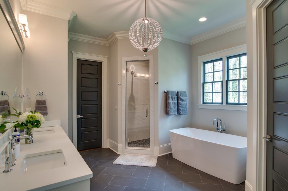 Design ideas for a transitional bathroom in Charlotte.
