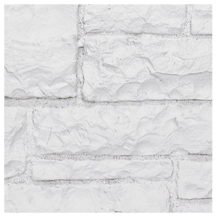 Faux Brick Wall Panel - FORTRESS, Stone White, Sample