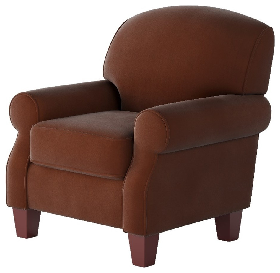 Southern Home Furnishings Bella Burnt Orange 35" Polyester Accent Chair