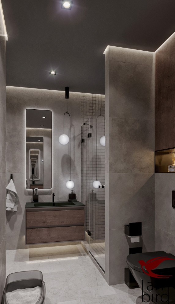 Натуральные оттенки в интерьере квартиры в ЖК "Лефорт" 130 кв.м