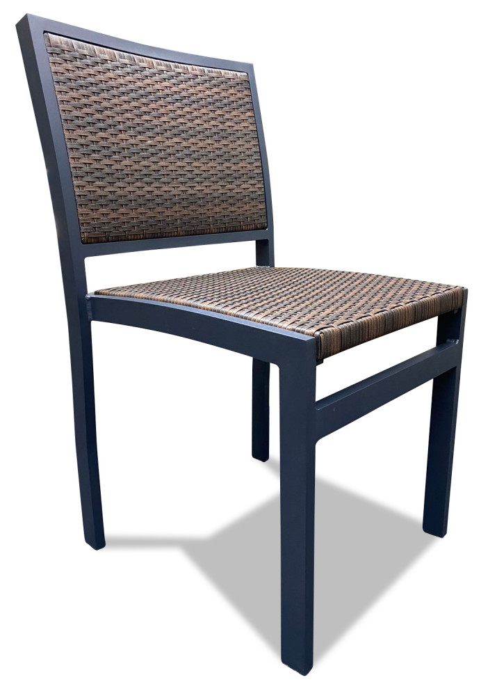 Set x6 Wicker Outdoor Commercial Dining Chair Tropical Outdoor