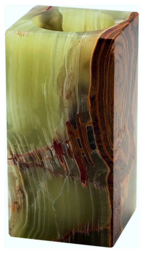 Myrtus Collection Black and Gold Marble Tumbler, Green and Brown and Burgandy
