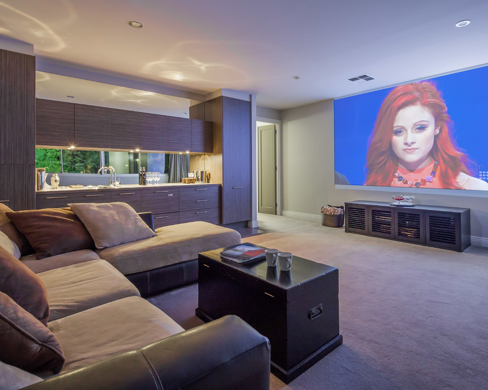 Design ideas for a modern home theatre in Adelaide.
